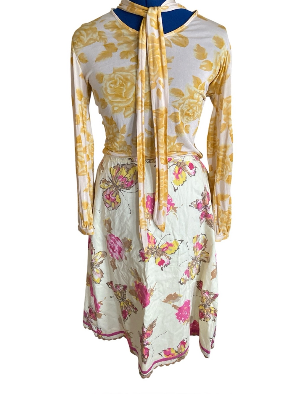 J Jill Butterfly Floral A line Skirt 100% Cotton